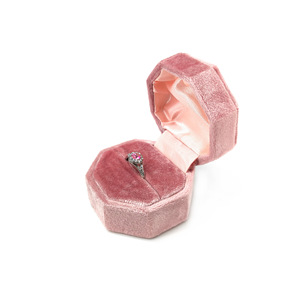 Caja de Joyería Octogonal de Terciopelo para Anillos, Venta al por Mayor de Cajas de Joyería - Product Image 2