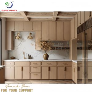 Projet d'appartement aux États-Unis Shaker mince bon marché armoire de cuisine en chêne blanc armoire de cuisine modulaire de luxe meuble de rangement pour la maison - Product Image 2