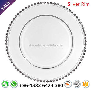 Vendez l'argent jetable de plat de chargeur pour l'événement de mariage de banquet d'hôtel - Product Image 3