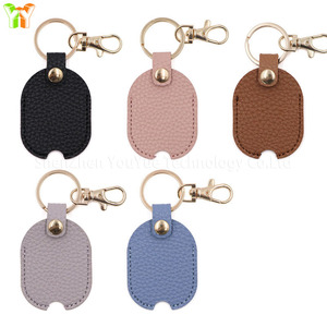 Funda de cuero para llave de coche para hombre y mujer, funda de llavero de cuero <span class=keywords><strong>PU</strong></span> para llave rota, Protector de mando a distancia con bucle para llavero de coche - Product Image 2