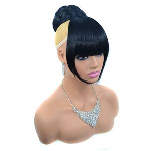 Nueva belleza sintética Everyday Bun & Bang Chignon Updo Pretty Quick Bun & Bang Clip en postizo - Product Image 3