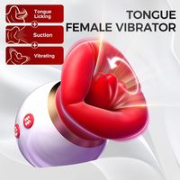 Vibrateur lingual avec fonctions de léchage, de succion et de vibration, étanche, rechargeable et portable