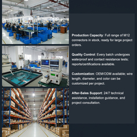 Connecteurs circulaires étanches M12 IP68 2 3 4 5 broches prise de câble pour équipement d'automatisation d'éclairage LED