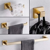 Ensembles d'accessoires de salle de bain en acier inoxydable : Porte-serviettes, Porte-rouleau de papier toilette, Porte-manteau mural en métal