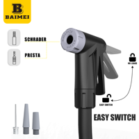 BAIMEI High Quality Portable Bicycle Floor Pump Customized OEM Manual Tool Inflator with Barometer High Pressure Feature