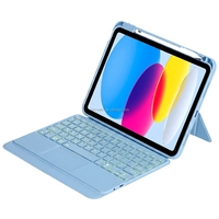 Clavier sans fil à succès avec pavé tactile optique pour iPad 10e génération 10,9 pouces Tablette USB Type-C Taille complète Rétroéclairage RVB Nouveau