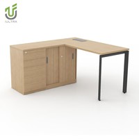 IULTRA Bureau de direction MDF MFC Bois de chêne Simple, Design minimaliste moderne, Table de bureau de gestionnaire Grande
