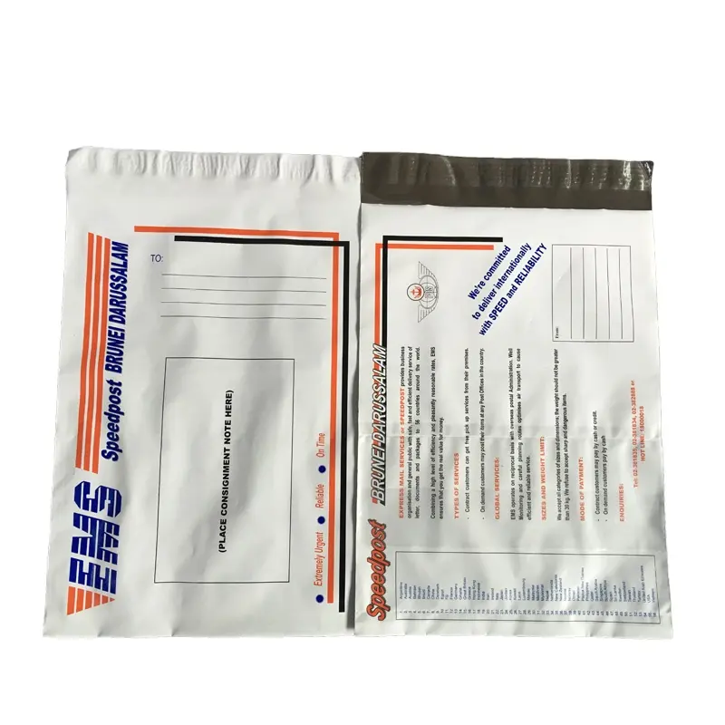 Custom design EMS delivery bag EMS plastic express bags envelope polybag courier bags with pouch