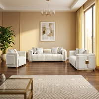 Ensemble de canapés sectionnels modernes en cuir capitonné avec design modulaire, pour appartement et hôtel, options tissu/cuir, pieds en acier inoxydable doré