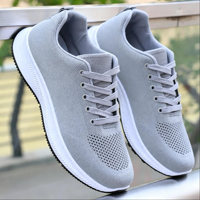 Zapatillas de deporte con cordones y malla de agujeros grandes para hombre, zapatos ligeros y acolchados transpirables para uso diario, para correr al aire libre