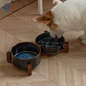 Ensemble de <span class=keywords><strong>gamelles</strong></span> <span class=keywords><strong>surélevées</strong></span> en céramique DRH <span class=keywords><strong>pour</strong></span> chiens et chats, avec support en bois d'acacia, <span class=keywords><strong>pour</strong></span> nourriture et eau - Product Image 2