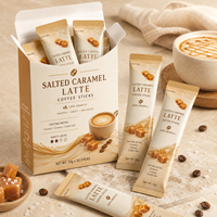 Sachets de café en vrac 3-en-1 instantanés, sachets à scellage arrière avec boîte, personnalisables OEM, 5g 10g, café en poudre individuel, petite pochette plate