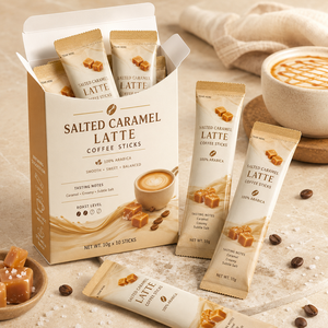 Bustine di Caffè Istantaneo 3 in 1 in Confezione con Chiusura Posteriore, Personalizzabili OEM, 5g 10g, Caffè in Polvere Monodose in Piccole Buste Piatte - Product Image 1