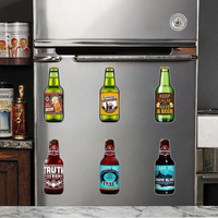 Aimant de réfrigérateur en céramique magnétique doux Art déco personnalisé en gros forme de tuile de bouteille de bière pour réfrigérateur cadeaux de décoration de souvenirs