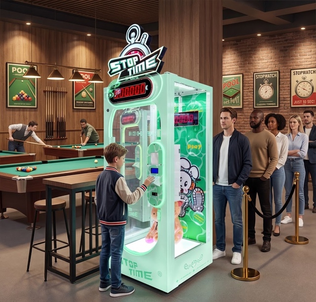 High Profit Precision Timer Machine Competitive Rate Coin Acceptor Stop Clock Game Fun Parks Coin Operated Arcade Metal English