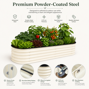 Kits de jardinières surélevées en acier galvanisé, bacs à légumes et fleurs, serre ovale en métal, <span class=keywords><strong>jardinière</strong></span> métallique CLASSIQUE - Product Image 1