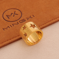2026 Neue Modetrends Damen-Schmuck 18k Vergoldeter Edelstahl Breiter Sternförmiger Ring