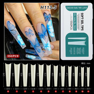 Venta al por Mayor 550 Piezas de Puntas de Uñas Transparentes Cobertura Completa French Press Oferta Especial Uñas Postizas Largas Tipo Coffin Suaves - Product Image 6