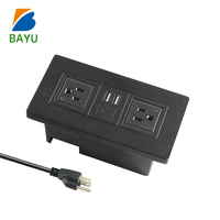 Bandeau d'alimentation encastré de conférence canapé de bureau utilisation prise de courant intégrée hôtel de table chargeur USB prise de courant de meubles