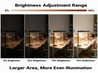 Lampe de bureau LED à commande tactile, pliable, en métal, design contemporain, anti-éblouissement, alimentation CA, CRI 95 élevé, écologique, pour étudiants et bureaux