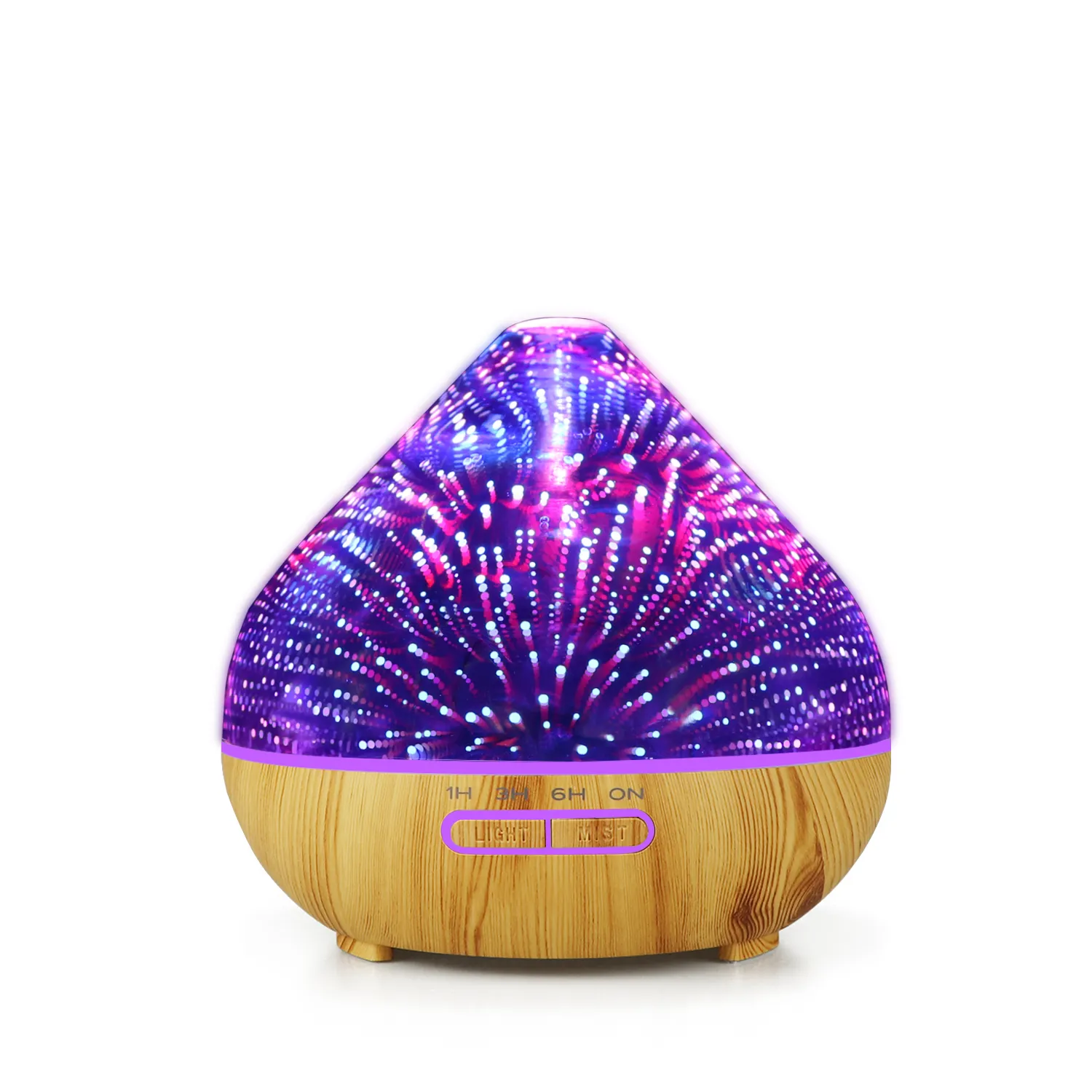 3D glass electric Wood Grain 400ml ultrasonic essential oil aromatherapy diffuser Yoga Spa humidifier vaporizer