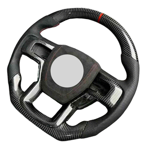 Volante Personalizado de Fibra de Carbono y Cuero para Mejorar el Interior del Automóvil, Compatible con <span class=keywords><strong>Ford</strong></span> F150 XLT Raptor <span class=keywords><strong>Shelby</strong></span> R 2019-2025 - Product Image 2