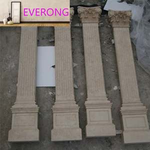 Colonnes <span class=keywords><strong>en</strong></span> marbre massif personnalisées, style romain, carrées, hautes, avec base, pour la décoration architecturale extérieure - Product Image 3