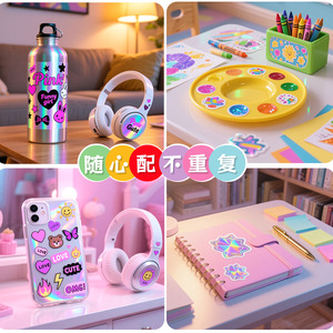 สติกเกอร์การ์ตูน PVC กันน้ำ เคลือบเงา พิมพ์ดิจิทัล ของตกแต่ง DIY สำหรับกลับไปโรงเรียน - Product Image 3