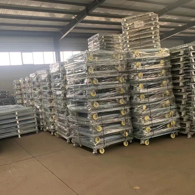 size customization Factory sales 1200*1000*890mm High load bearing Folding Storage Pallet Cage wire mesh container can add cas