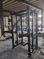 Máquina Smith Comercial SK y Entrenador Funcional con Pila de Pesas de 200 kg, Rack de Potencia Multiusos y Máquina de Cruce de Cables