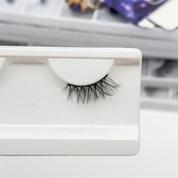 Faux cils naturels et charmants en demi-bande, effet œil de chat, en vison synthétique, vente en gros, 15 mm, bande transparente, demi-cils œil de chat