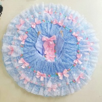 Robe Tutu de Ballet Professionnelle pour Enfants, en Tulle Blanc, Bleu, Rose, Justaucorps de Gymnastique, Costume de Danse Diamant, Ballerine