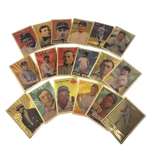 Gran oferta, tarjetas de jugador de béisbol personalizadas, todas las series, tarjetas de lámina dorada de plástico para colección