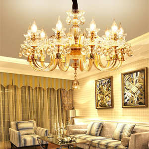 Lustres Offre Spéciale Design européen Salon Plafond Luxe Or Cristal Bougies Pendentif Éclairage - Product Image 3