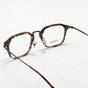 Gafas Rectangulares de Montura Completa Color Carey, Armazón de Titanio, Unisex, para Adultos, Monturas para Corrección de la Visión - Product Image 5