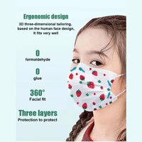 Masques faciaux jetables imprimés personnalisés pour enfants Impression de dessin animé de mode multicolore pour adultes