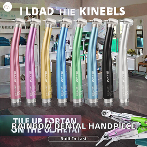 ELIJAH Vente Flash Turbine dentaire électrique à grande vitesse 2/4 trous Arc-en-ciel Tête standard CNC Intégré Silencieux 60dB Roulement en céramique - Product Image 2