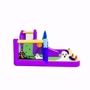 Parco giochi gonfiabile della casa di rimbalzo con l'alto scivolo, parete di roccia, piscina, pozzo della palla, adatto a riunione della famiglia del partito del cortile - Product Image 1