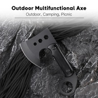 Vente en gros outil de Camping en plein air Portable multi-outils multifonctionnel hachette hache avec corde en Nylon hache de survie de Combat
