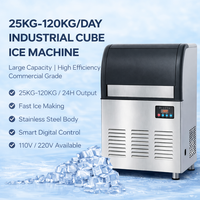 Machine à glaçons en cubes commerciale de 25 kg, best-seller, en acier inoxydable, pour bar et restaurant, 110V/220V/240V