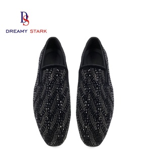 Chaussures habillées pour hommes en cuir véritable de haute qualité, confortables, à enfiler, avec logo personnalisé, design diamant DIY, faites à la main, tendance, de marque originale - Product Image 3
