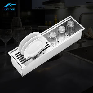 Fregadero de cocina grande hecho a mano de acero inoxidable 304, cuenco único, cuatro encimeras plateadas, instalación, trampa de grasa Nano - Product Image 1