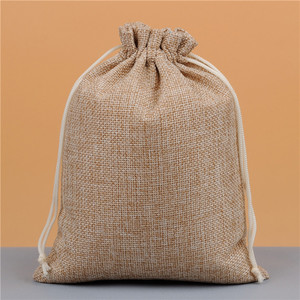 Linen <b>Drawstring</b> <b>Bag</b> 20x30cm With Logo Printing For Packaging - Product Image 1