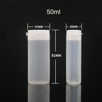 Bouteille en plastique de chewing-gum de 50ML, pot en plastique de poudre de dentifrice de 50ml et récipient en plastique de capsule