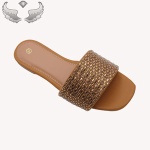 High-quality Design Casual Woven Sequin <b>Outdoor</b> Low MOQ for Trial Wholesale Lightweight Rhinestones Women's Sandals and <b>slippers</b> - Product Image 4