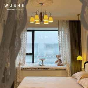 Lustre LED en métal avec abat-jour en céramique, style <span class=keywords><strong>teck</strong></span>/noir, spectre complet, gradation progressive, protection des yeux, luminaire suspendu pour salle à manger - Product Image 3