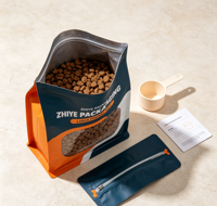 Sachet Doypack en Mylar avec fermeture zip, personnalisable avec logo imprimé, pour aliments pour animaux, snacks, fruits secs, thé, café et autres produits alimentaires