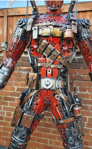 1:1 बड़े आकार यथार्थवादी हाथ से तैयार की जाती 2 M लंबा कस्टम धातु रोबोट प्रतिमा आउटडोर मूर्तिकला मृत पूल प्रतिमा गैलरी सजावट - Product Image 4