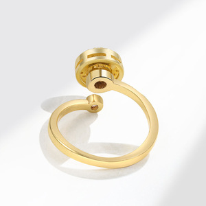 Rotating Cat Eye Stone <b>Adjustable</b> <b>Ring</b> Open Pave Set Zircon Copper Gold Plated I Am Enough <b>Ring</b> Anti Anxiety Jewelry - Product Image 4