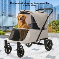 Poussette pour animaux de compagnie de grande taille à forte capacité de charge avec rampe d'accès, chariot à roulettes pour chiens pour plusieurs animaux, promenades en extérieur, courses